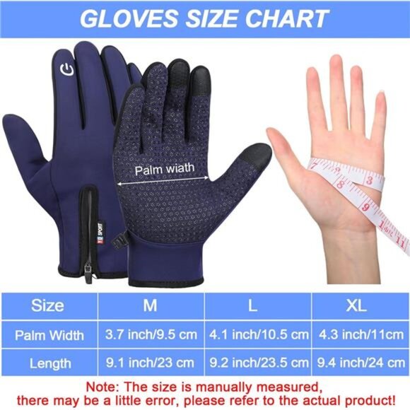 3 Pairs Men's Winter Warm Gloves Touch Screen Anti Slip Thermal Glove - Picture 2 of 4